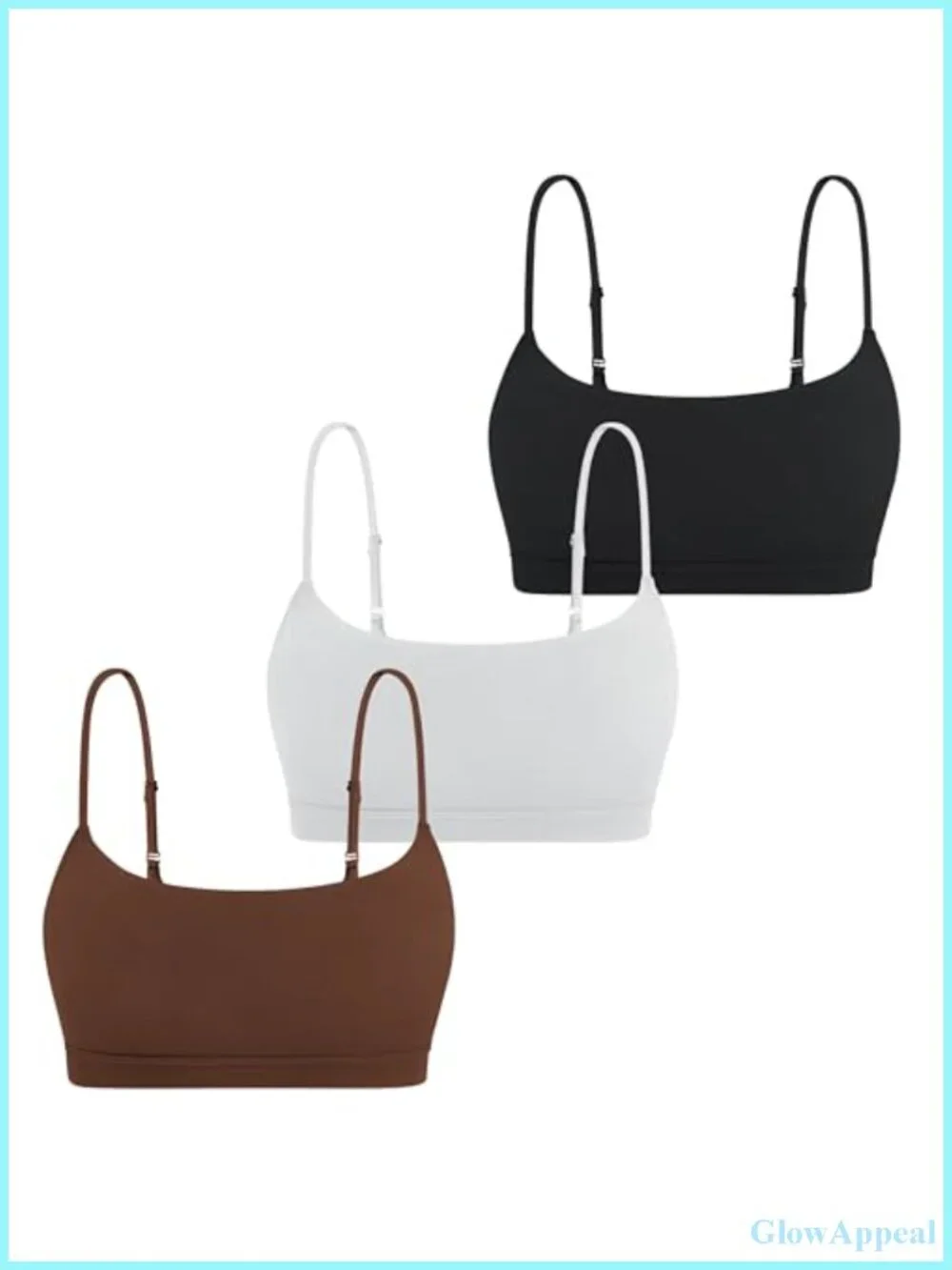 Adjustable Spaghetti Strap Sports Bras Women Padded Workout Yoga Top Low Impact
